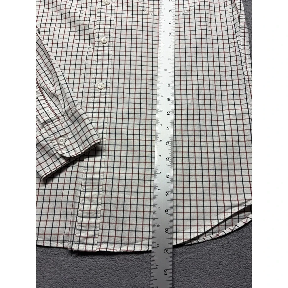 J. Crew Mens Secret Wash Slim Fit‎ Stretch Tattersall Check Button Down Shirt M